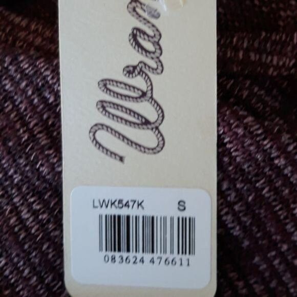 90's Wrangler Western Grunge Marled Knit Oversized Tunic Top  Lace Hem Wine Sz S - Picture 10 of 12